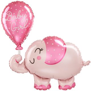 Anagram Baby Girl Elephant SuperShape Foil Balloons 29"/73cm w x 31"/78cm h P38*