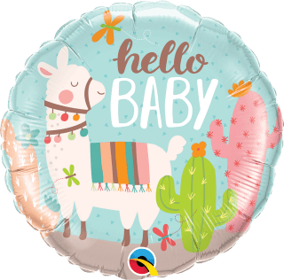 18"  ROUND 01CT - HELLO BABY LLAMA *