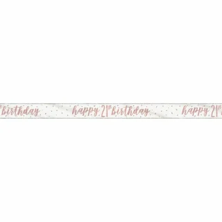 Birthday Rose Gold Glitz Number 21 Prism Banner – 9 ft*