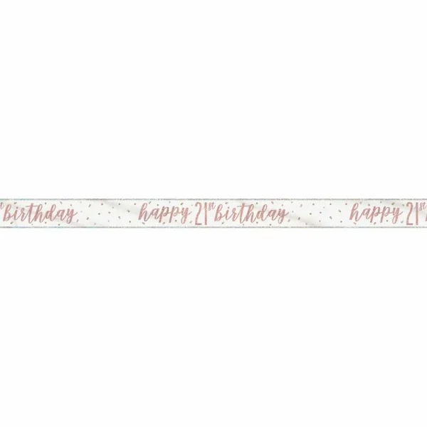 Birthday Rose Gold Glitz Number 21 Prism Banner – 9 ft*