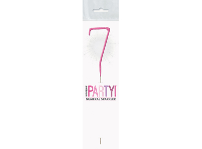 Birthday Pink Glitz Number 7 Sparkler 7"