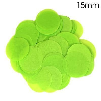 Oaktree Tissue Paper Confetti Flame Retardant Round 15mm x 14g Lime Green