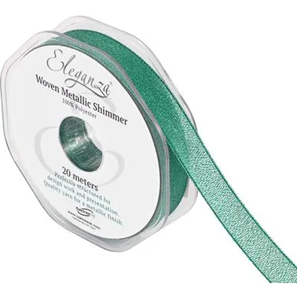 Eleganza Woven Metallic Shimmer Green No.50 15mm x 20m