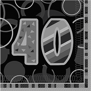 Black/Silver Glitz - 40 - Napkin - 28481