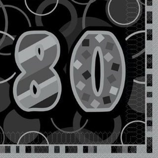 Black/Silver Glitz - 80 - Napkin - 28487