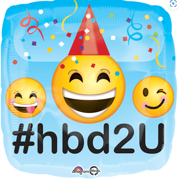 Anagram - Emoji Birthday #hbd2U Foil - 18" - 3361701