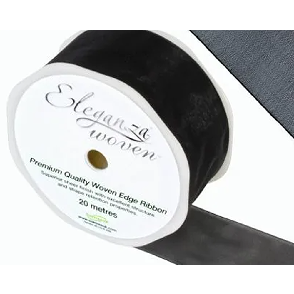 38mm Woven Ribbon Black No.20 - 451221