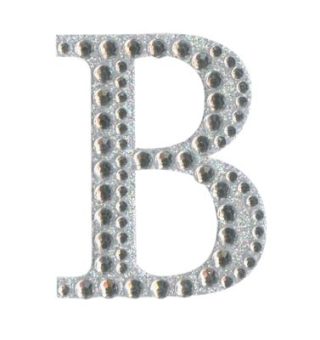 Eleganza Craft Stickers 50mm Letter B with Diamante Iridescent No.42