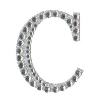 Eleganza Craft Stickers 50mm Letter C with Diamante Iridescent No.42