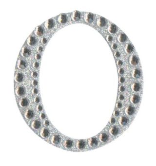 Eleganza Craft Stickers 50mm Letter O with Diamante Iridescent No.42
