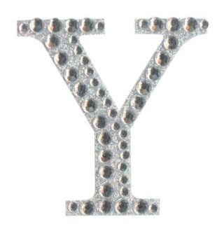 Eleganza Craft Stickers 50mm Letter Y with Diamante Iridescent No.42