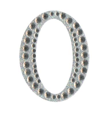 Eleganza Craft Stickers 50mm Number 0 with Diamante Iridescent No.42 - 026954