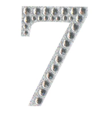 Eleganza Craft Stickers 50mm Number 7 with Diamante Iridescent No.42