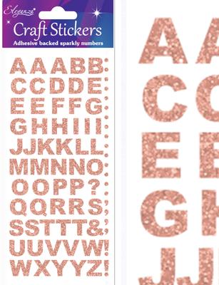 Eleganza Craft Stickers Bold Alphabet Set Rose Gold No.87