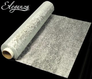 Eleganza Soft Sheer ORGANZA 29cm x 20m Printed Silver Bullion