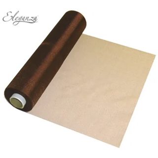 Eleganza Soft Sheer Organza - 29cm x 25m - Chocolate - 221756