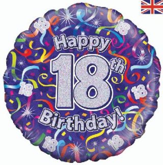 Oaktree 18" 18th Birthday Streamers Holographic*