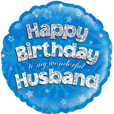 Oaktree 18" Happy Birthday Husband Holographic