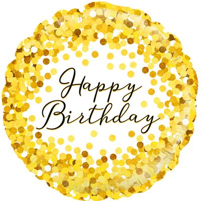 Oaktree 18" Gold Sparkle Birthday Holographic