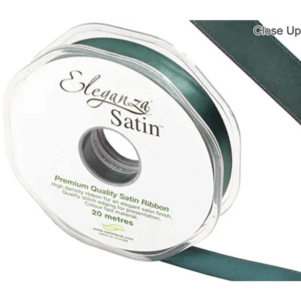 Eleganza Double Faced Satin 15mm x 20m Green No.50
