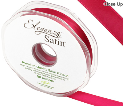 Eleganza Double Faced Satin 15mm x 20m Deep Cerise No.30