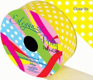 Eleganza Poly 50mm x 50m Polka Dot Yellow No.11