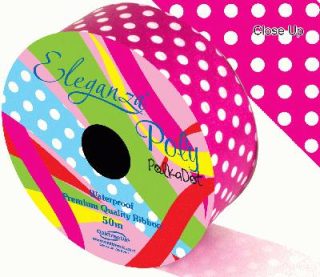 Eleganza Poly 50mm x 50m Polka Dot Fuchsia No.28
