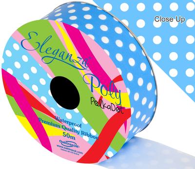 Eleganza Poly 50mm x 50m Polka Dot Lt. Blue No.25