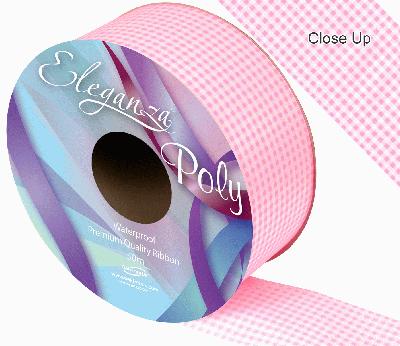 Eleganza Poly 50mm x 50m Gingham Lt. Pink No.21
