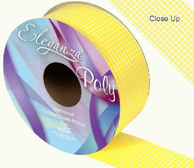 Eleganza Poly 50mm x 50m Gingham Yellow No.11