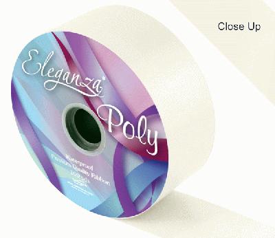 Eleganza Poly Ribbon 50mm x 91m (100yds) No.61 Ivory