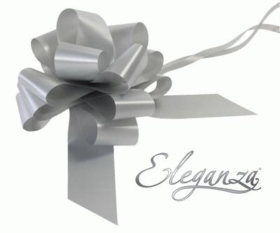 Eleganza Poly Pull Bows 50mm x 20pcs Silver No.24