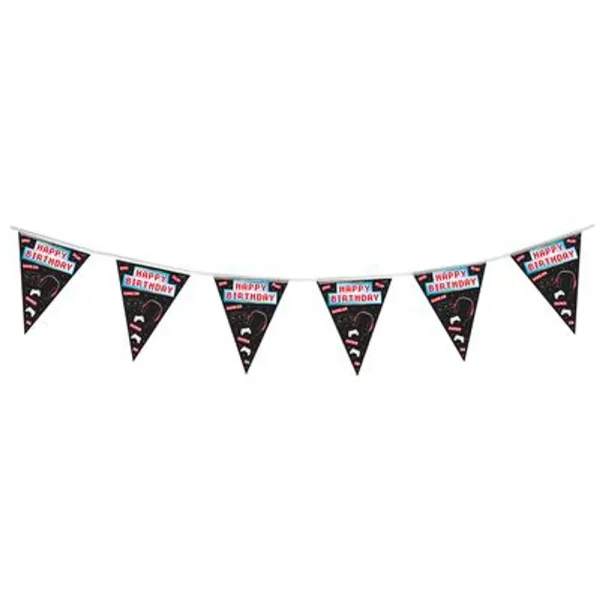 Oaktree - Party Bunting Controller Happy Birthday 11 flags 3.9m Holographic - 632592