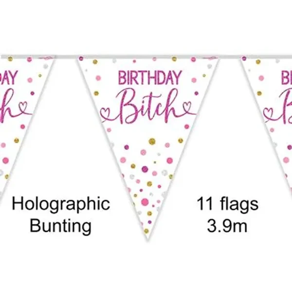 Party Bunting Happy Birthday Bitch 11 flags 3.9m - 632622
