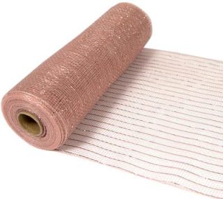 Eleganza Deco Mesh Metallic 25cm x 9.1m (10yds) Rose Gold No.87