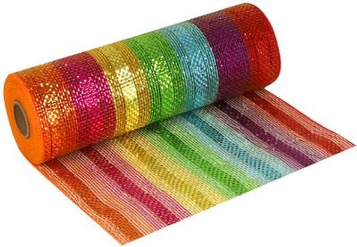 Eleganza Deco Mesh Metallic Rainbow 25cm x 9.1m (10yds) Pattern No.271