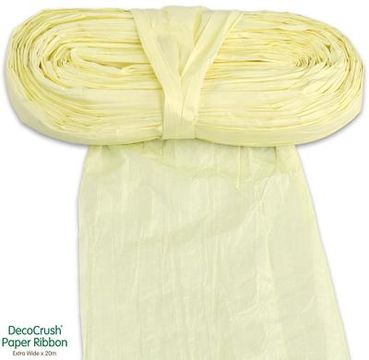 Paper Crush Design Ribbon FSC Quality Extra Wide x 20m No.61 Ivory