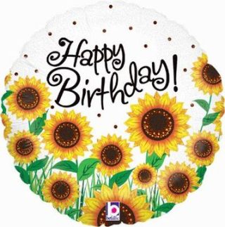 Betallic 18" Sunny Sunflower Birthday Holographic