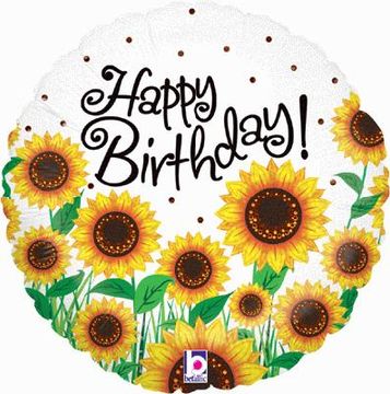 Betallic 18" Sunny Sunflower Birthday Holographic