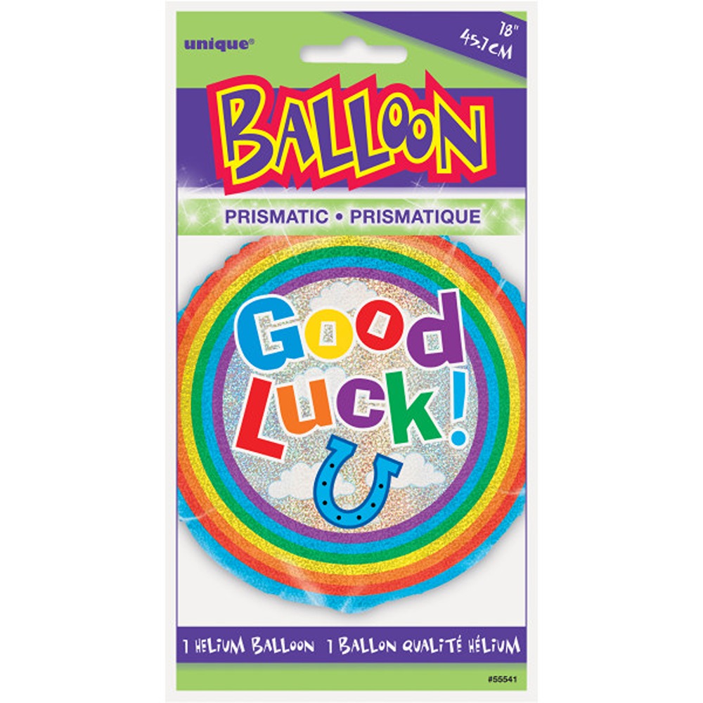 Good Luck Prism Round Foil Balloon 18", Packaged - 55541*