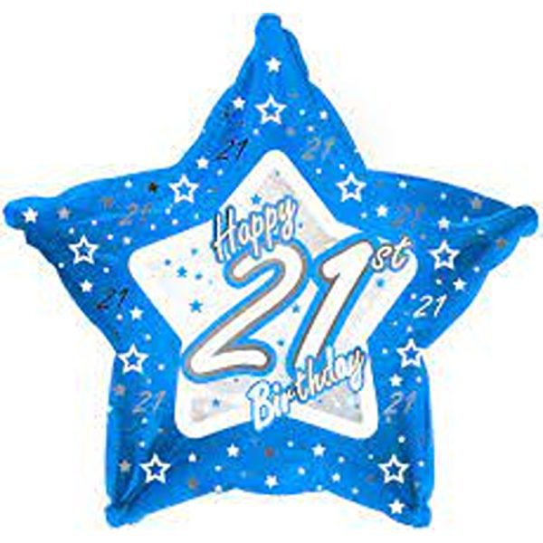 Creative Party 18" 21st Birthday Blue  - B98864*