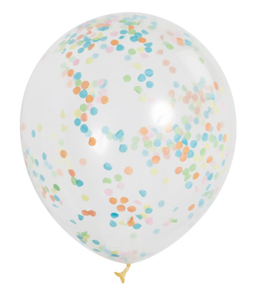 Clear Latex Balloons with Multi-Colored Confetti 12", 6ct