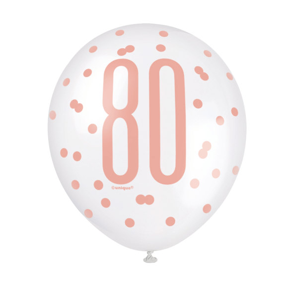 6 12" Rose Gold Latex Balloons 80