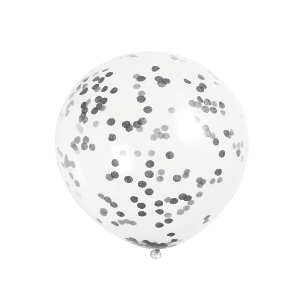 Clear Latex Balloons with Black Confetti 12", 6ct