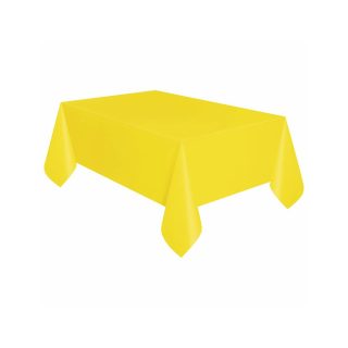 Neon Yellow Plastic Table Cover 54" x 108" CF