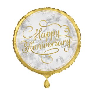 Gold Anniversary Round Foil Balloon 18", Package
