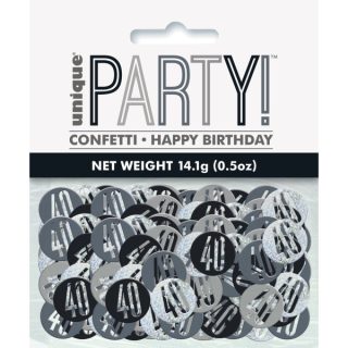 Birthday Black Glitz Number 40 Confetti, .5oz