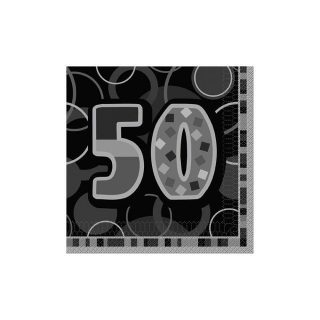 Black/Silver Glitz - 50 - Napkin - 28482