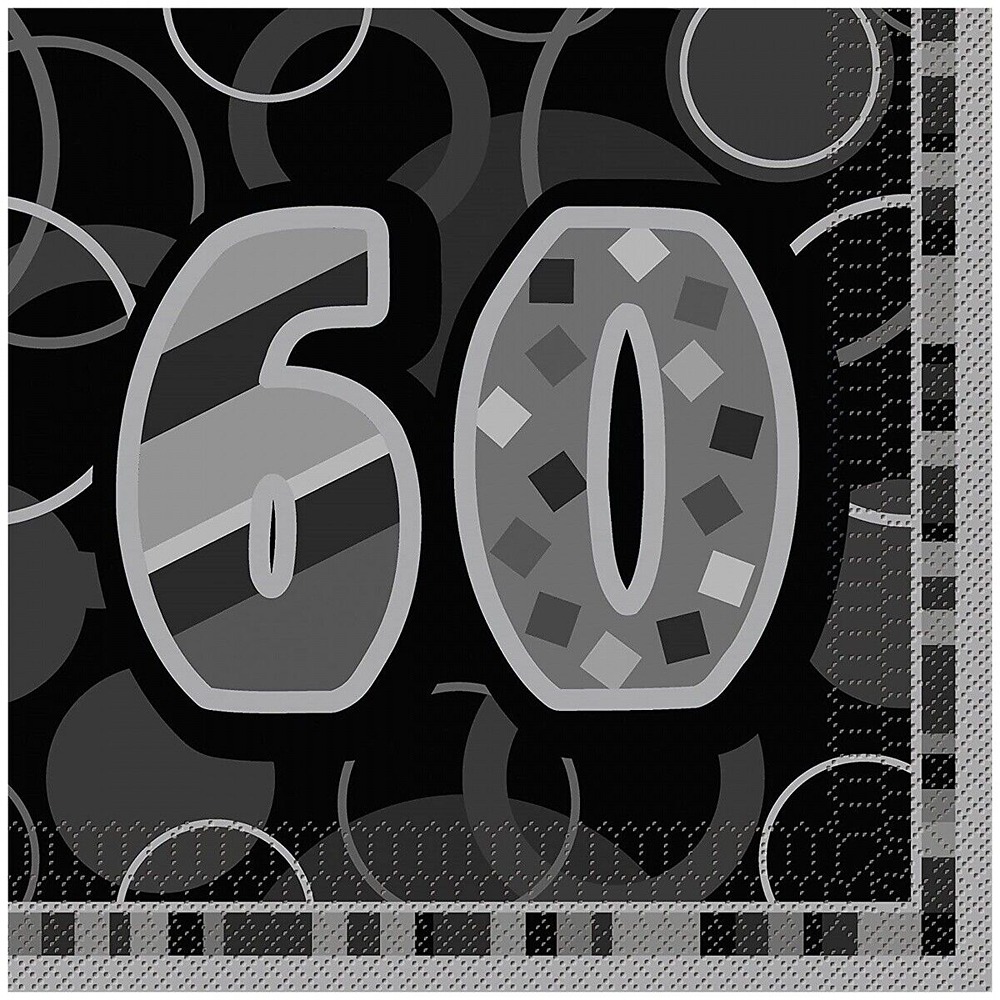 Black/Silver Glitz - 60 - Napkin - 28483