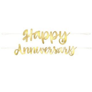 Gold "Happy Anniversary Banner" - 72608